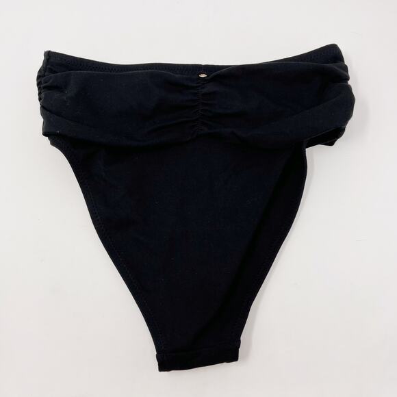 Derek Lam 10 Crosby High Waist Knot Front Bikini Bottom Black Small S Swimsuit - Picture 2 of 12